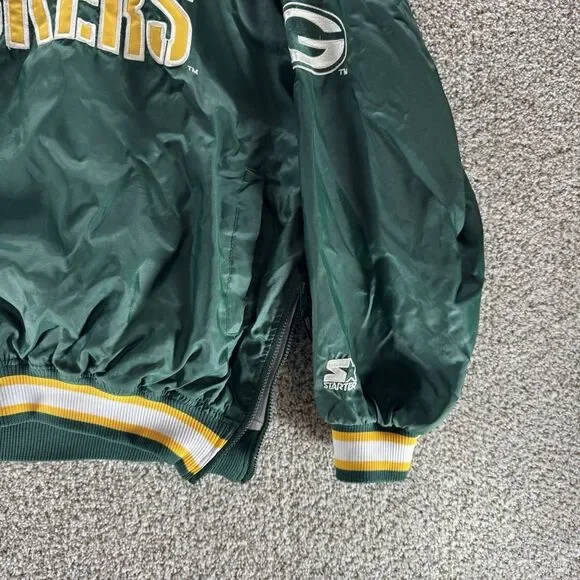 Vintage Green Bay Packers Starter Pro Line Pullover Lined Windbreaker Jacket XL